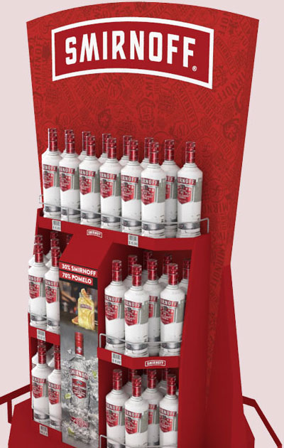 diseño industrial exhibidor smirnof 
