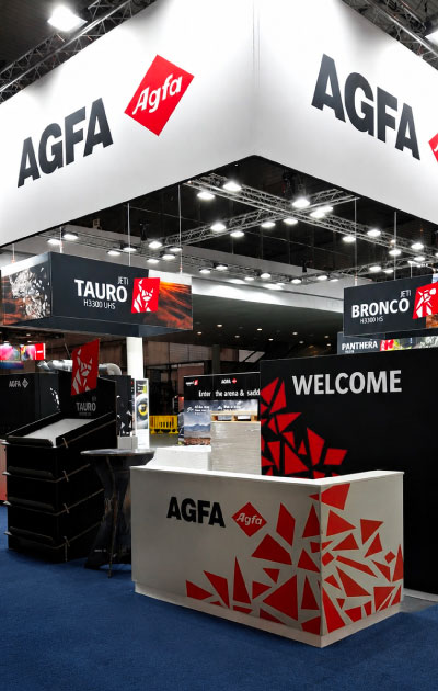 El desafiament darrere de l'estand d'AGFA a FESPA 1